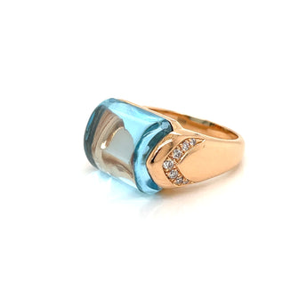 Bulgari Musa Topaz Diamond Rose Gold Ring