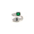 Estate Certified Colombian Emerald Diamond Bypass Gold Ring
