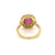 1800 Ruby Diamond Gold Cluster Ring
