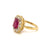1800 Ruby Diamond Gold Cluster Ring
