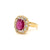 1800 Ruby Diamond Gold Cluster Ring