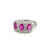 Estate Ruby Diamond Three Stone Engagement Ring