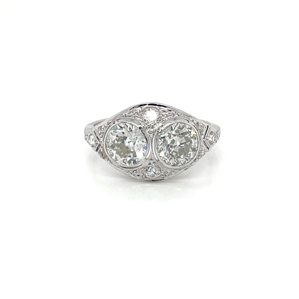 Art Deco 2.45 Carat Diamond Plaque Filigree Ring