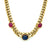 Bulgari 1970' Ruby Sapphire Diamond Curb Link Necklace