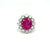 Certified Unheated Burma Ruby Diamond Vintage Gold Cluster Ring