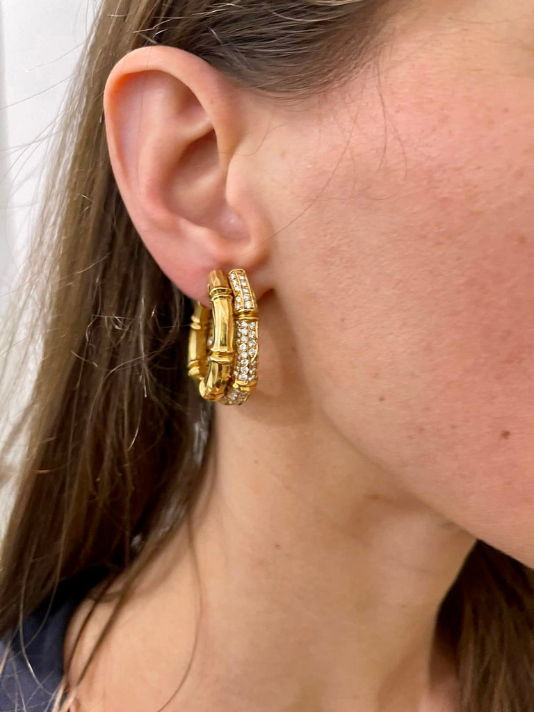 18k best sale bamboo earrings