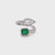 Estate Certified Colombian Emerald Diamond Bypass Gold Ring