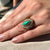 Cazzaniga Diamond Turquoise Enamel Gold Engraved Ring