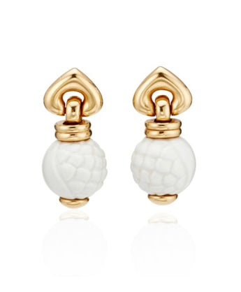 Bulgari Chandra Porcelain Gold Earrings