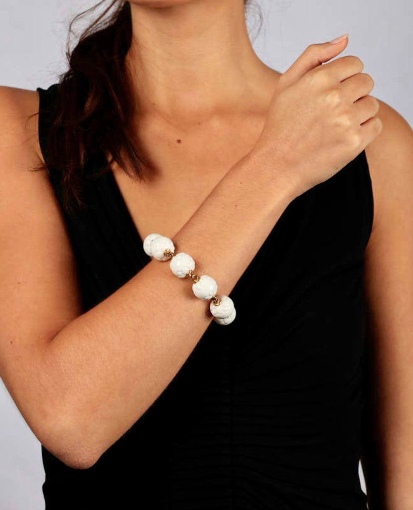 Bulgari Chandra Porcelain Gold Bracelet De Maria Jewelry