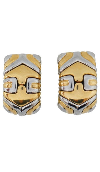 Bulgari Alveare Gold Stainless Steel Hoop Earrings
