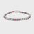 Estate Diamond Ruby Engraved Tennis Gold Bracelet