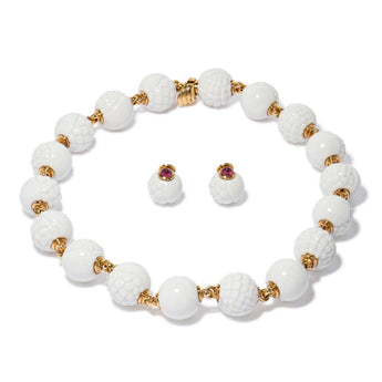 Bulgari Chandra Porcelain Tourmaline Gold Set