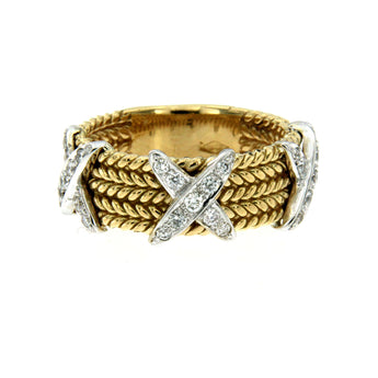 Jean Schlumberger by Tiffany Rope Three-row X Ring