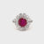 Vintage Ruby Diamond Gold Cluster Ring