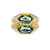 Iconic Bulgari Aquamarine Diamond Two-Color Gold Double Ring