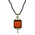 Hand-Carved Mediterranean Coral Onyx Diamond Gold Pendant