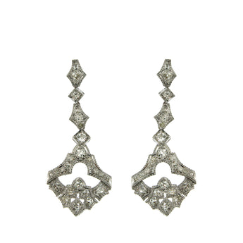 Art Deco Diamond Gold Drop Earrings De Maria Jewelry