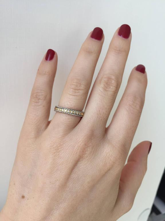 Rope Design Diamond Gold Band Ring
