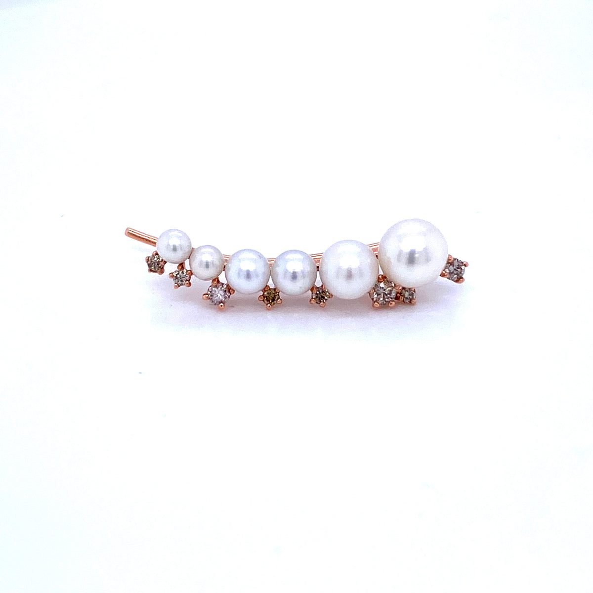 14 Karat Gold Diamond Pearl Earring