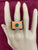 David Webb Emerald Coral Diamond Enamel Gold Ring