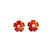 1960s Diamond Carnelian Stud Flower Earrings
