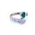 Vintage Hearts Emerald Diamond Vous et Moi Gold Ring