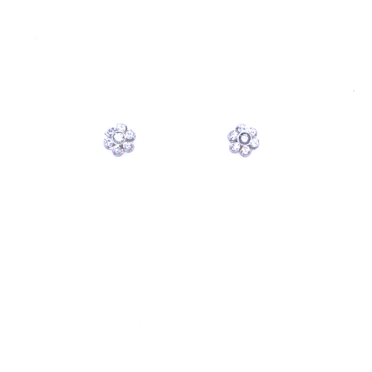 Vintage Diamond Gold Cluster Stud Earrings
