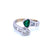 Vintage Hearts Emerald Diamond Vous et Moi Gold Ring