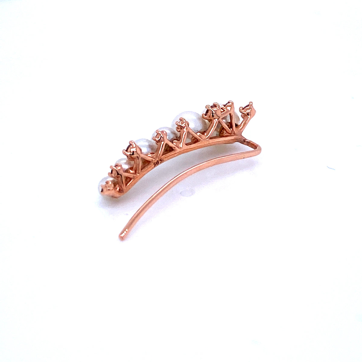14 Karat Gold Diamond Pearl Earring