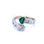 Vintage Hearts Emerald Diamond Vous et Moi Gold Ring