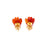 1960s Diamond Carnelian Stud Flower Earrings