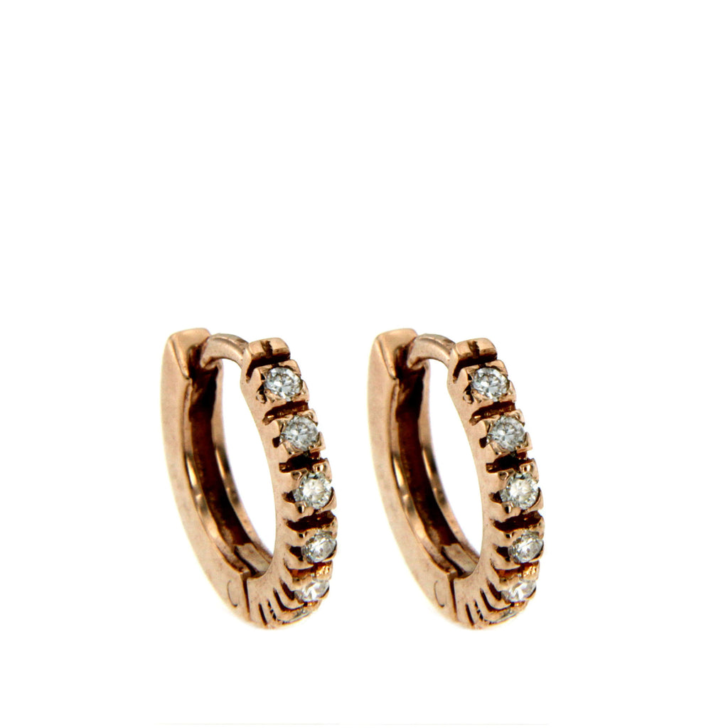 Gold Diamond Mini Hoop Earrings