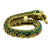1960s Italian Serpentine Diamond Ruby Enamel Gold Bracelet