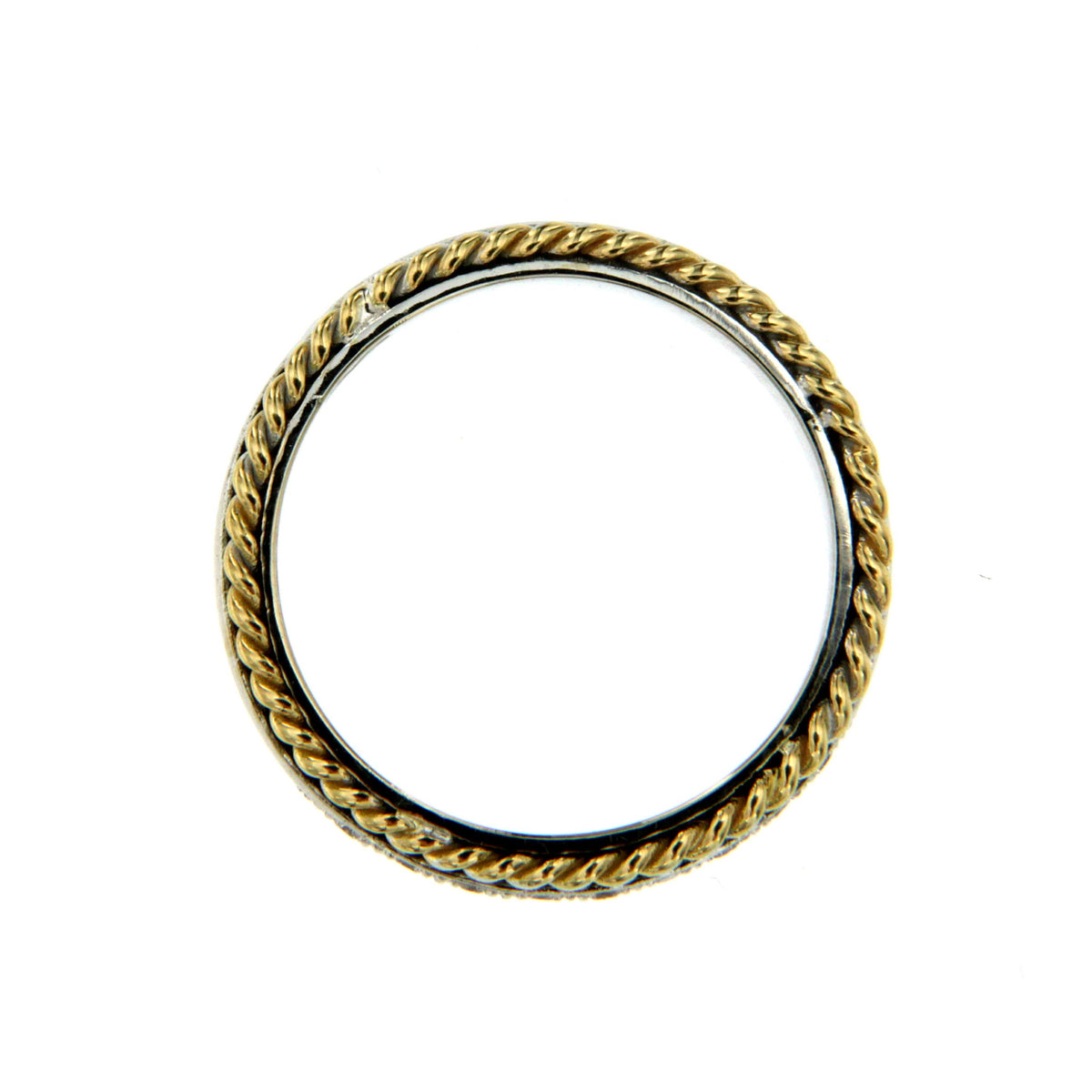 Rope Motif Diamond Gold Band Ring