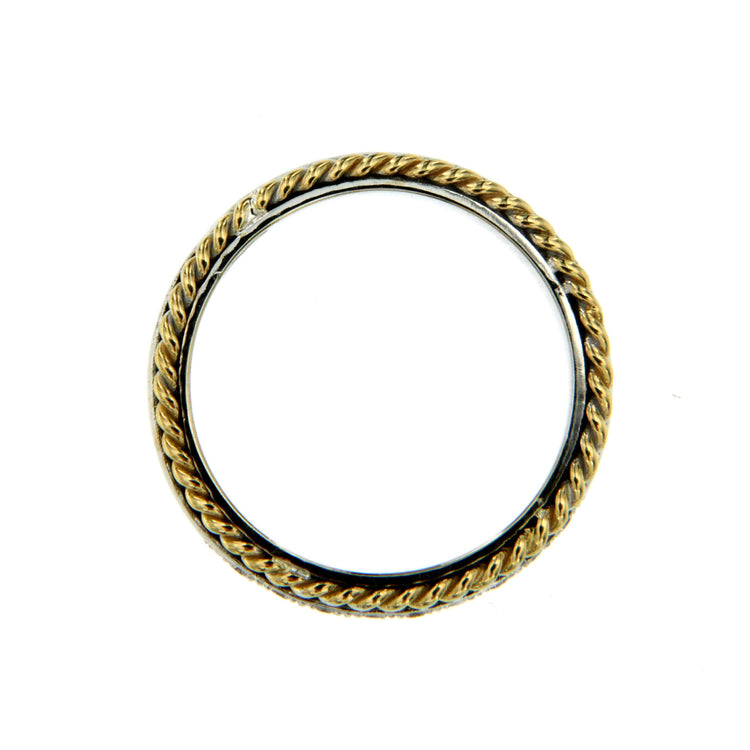 Rope Motif Diamond Gold Band Ring