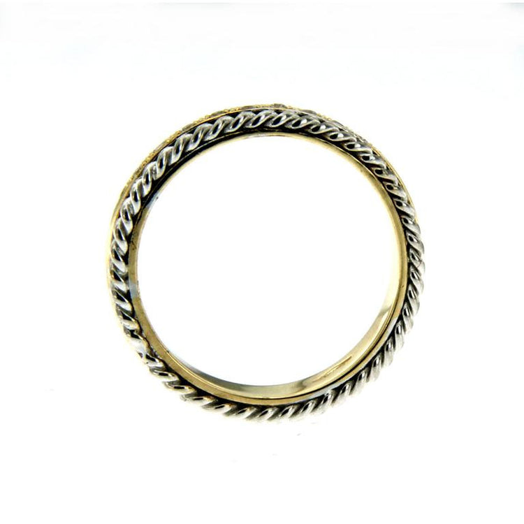 Rope Design Diamond Gold Band Ring
